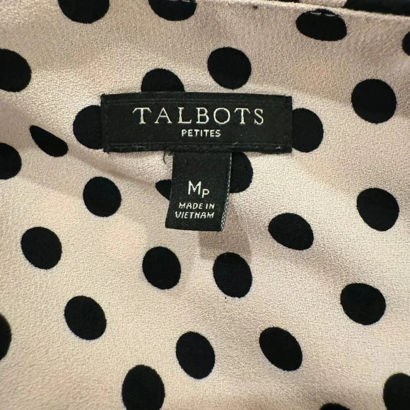 Talbots Black & Pink Polka Dot Blouse - Picture 4 of 5